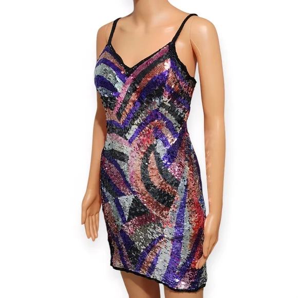 Sho Max Originals Vibrant Sequin Mini Dress - Picture 3 of 6